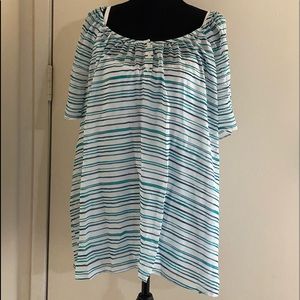 Blue and White Striped Top